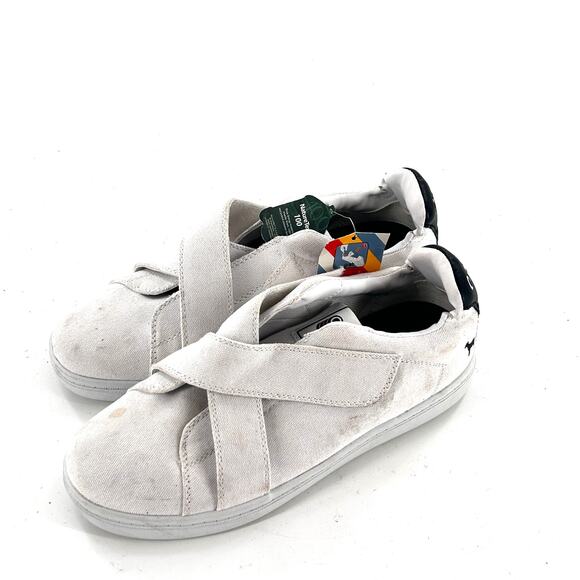 Goats Sneakers 717 Womens 8.5 White Canvas Hook & Loop Straps Slip On Comfort - Picture 1 of 6